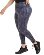 Ideology Women s Python Print Leggings Navy 3X Blue